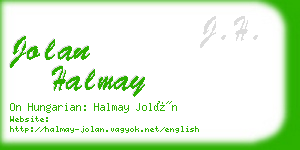 jolan halmay business card